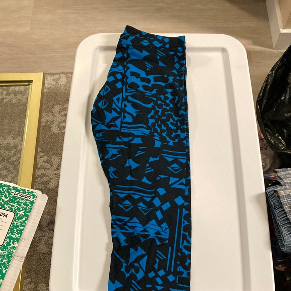 Aztec print blue and black spandex. NWOT